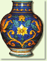Vaso anni '80 con decorazioni fitomorfe - Santo stefano di Camastra